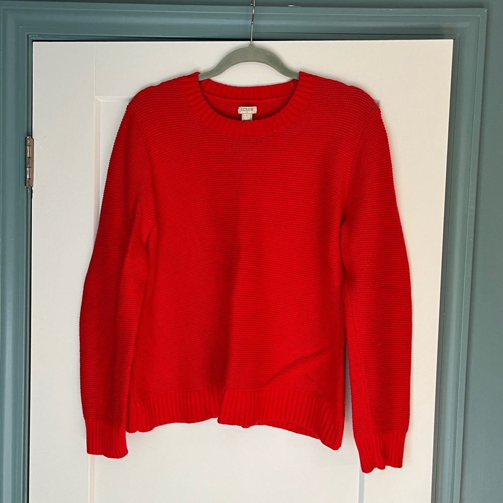 Jcrew Heavyweight Red Orange Crewneck Sweater
